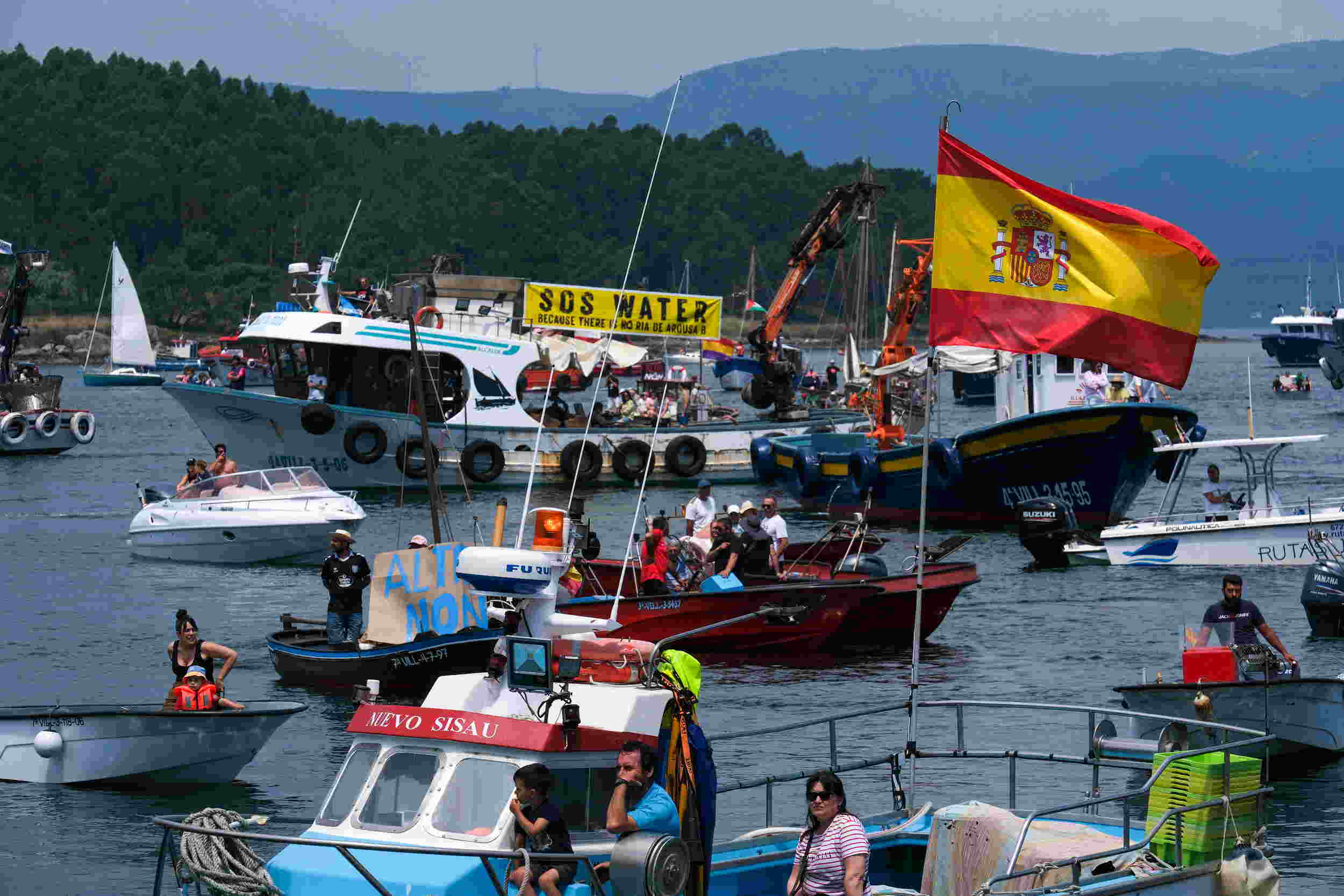 Manifestación contra Altri na Illa de Arousa
