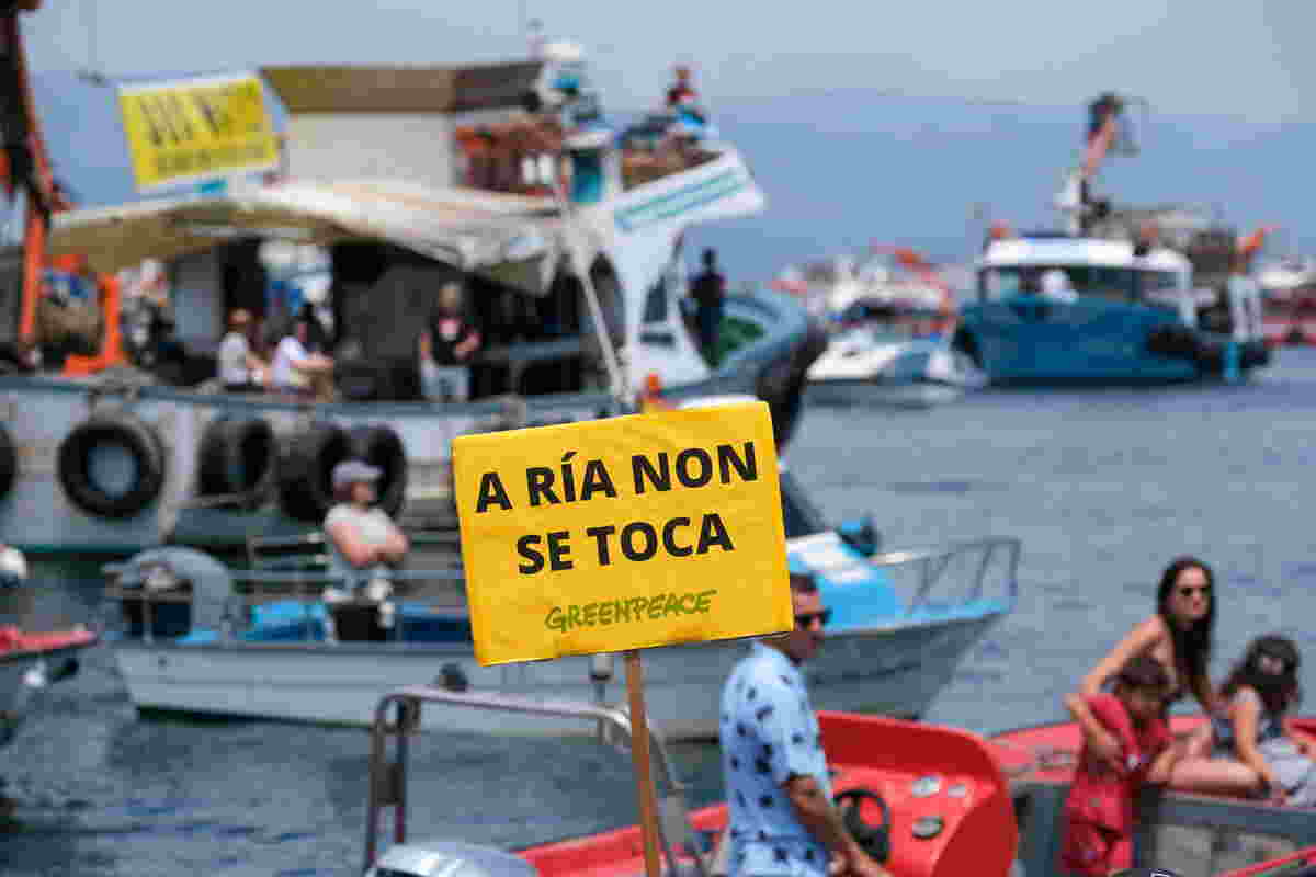 Manifestación contra Altri na Illa de Arousa