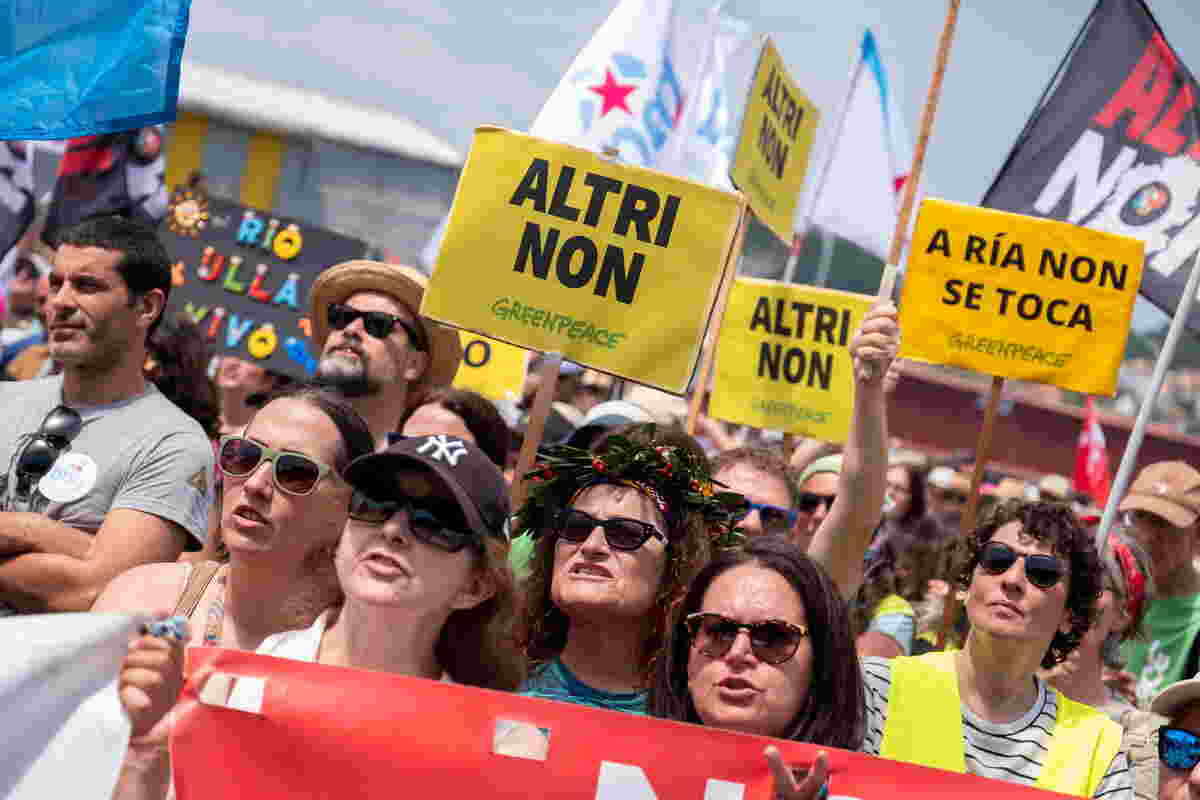 Manifestación contra Altri na Illa de Arousa