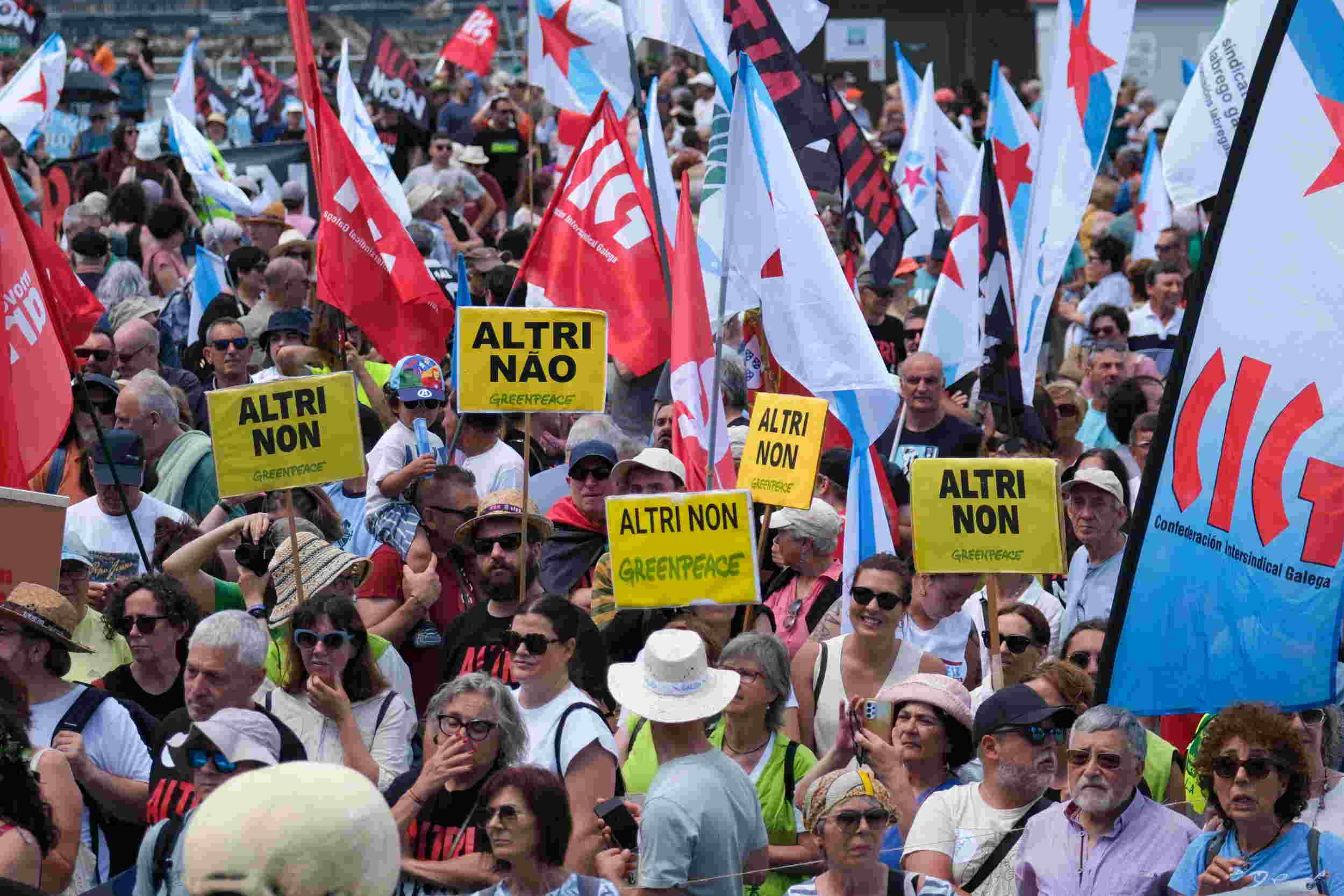 Manifestación contra Altri na Illa de Arousa