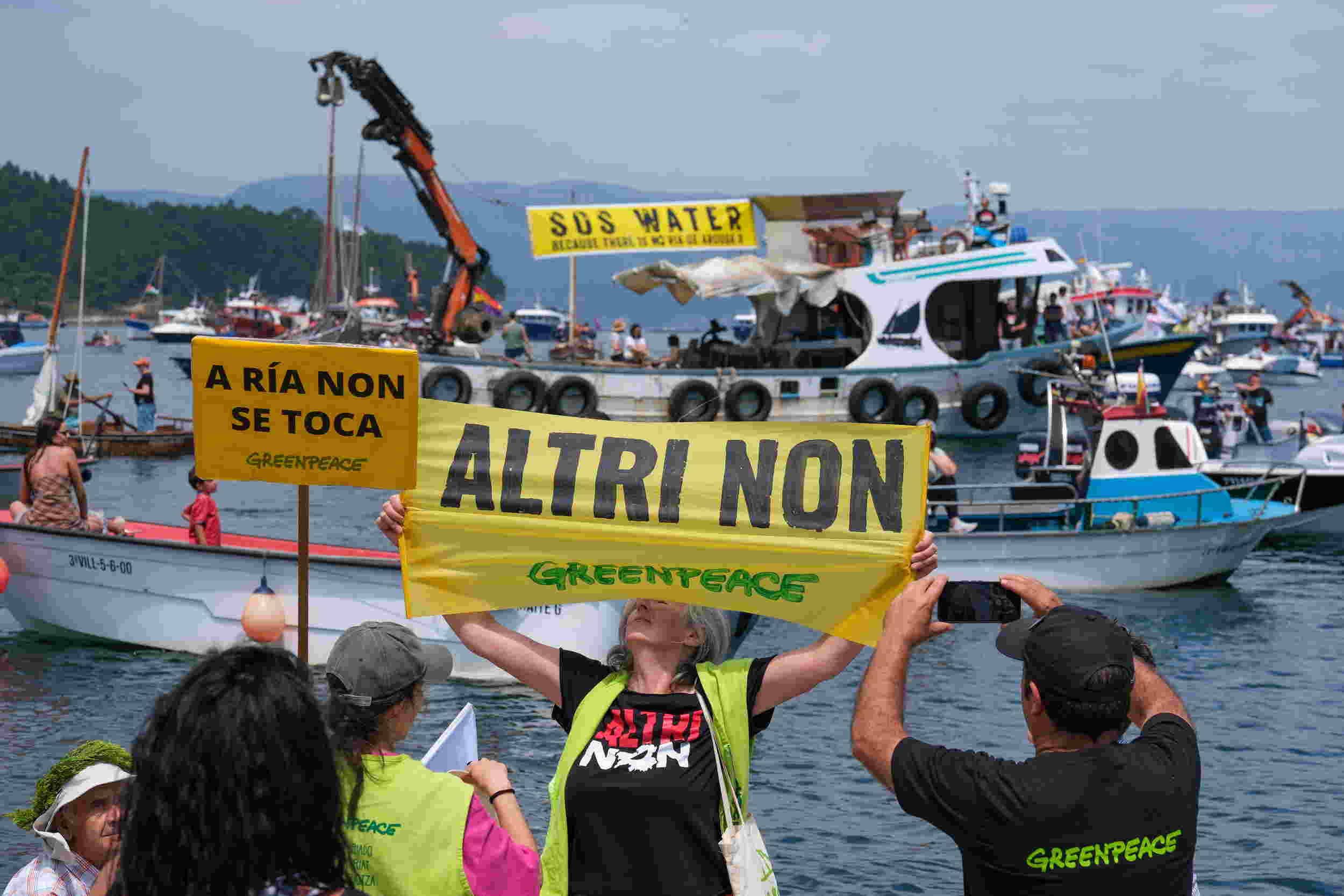 Manifestación contra Altri na Illa de Arousa
