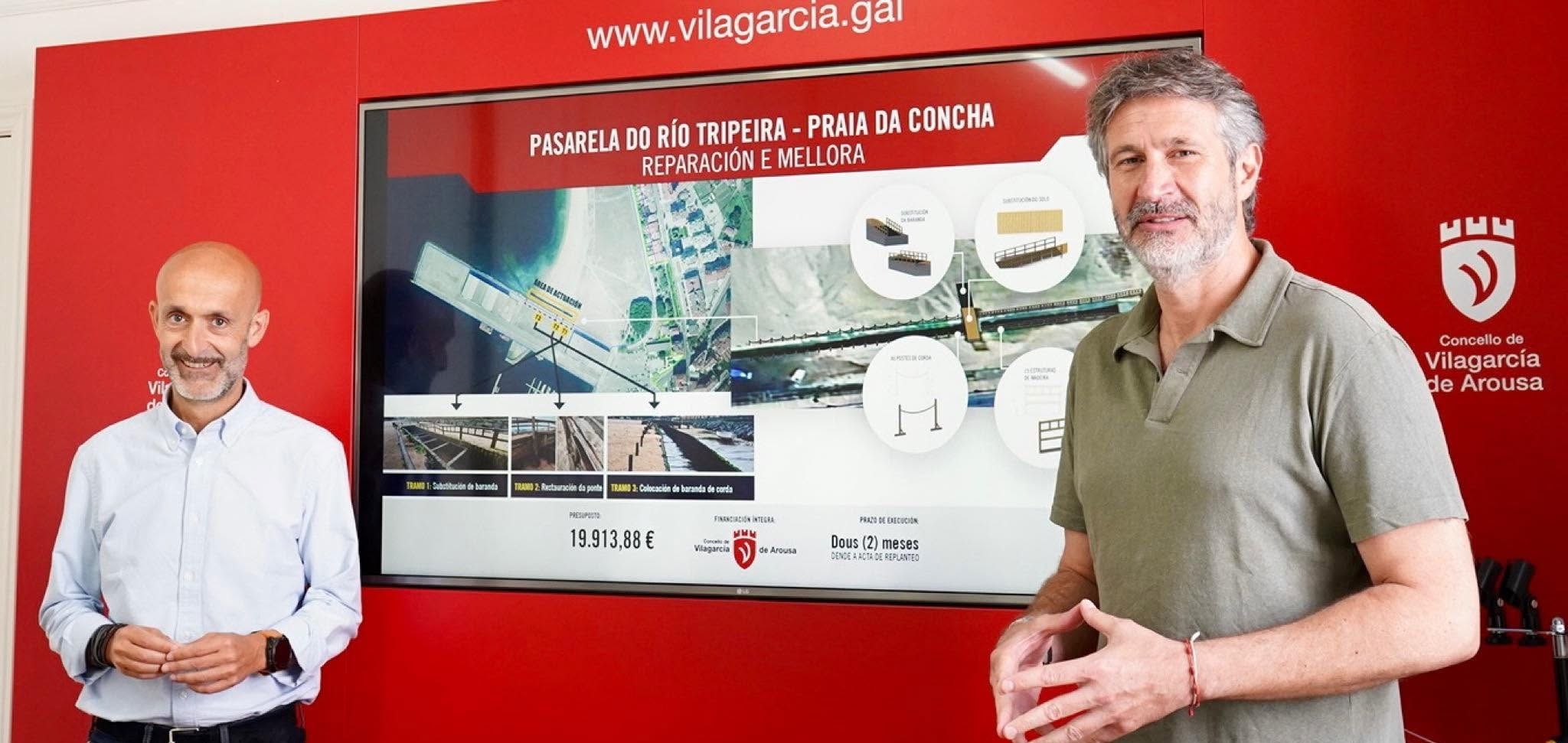 Presentación da renovación da ponte peonil situada sobre o río Tripeira