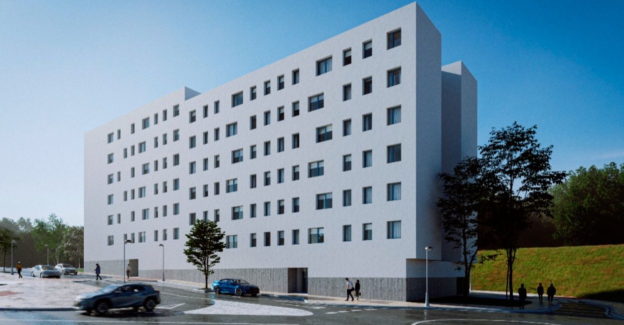 Edificio proxectado pola Xunta en Valdecorvos
