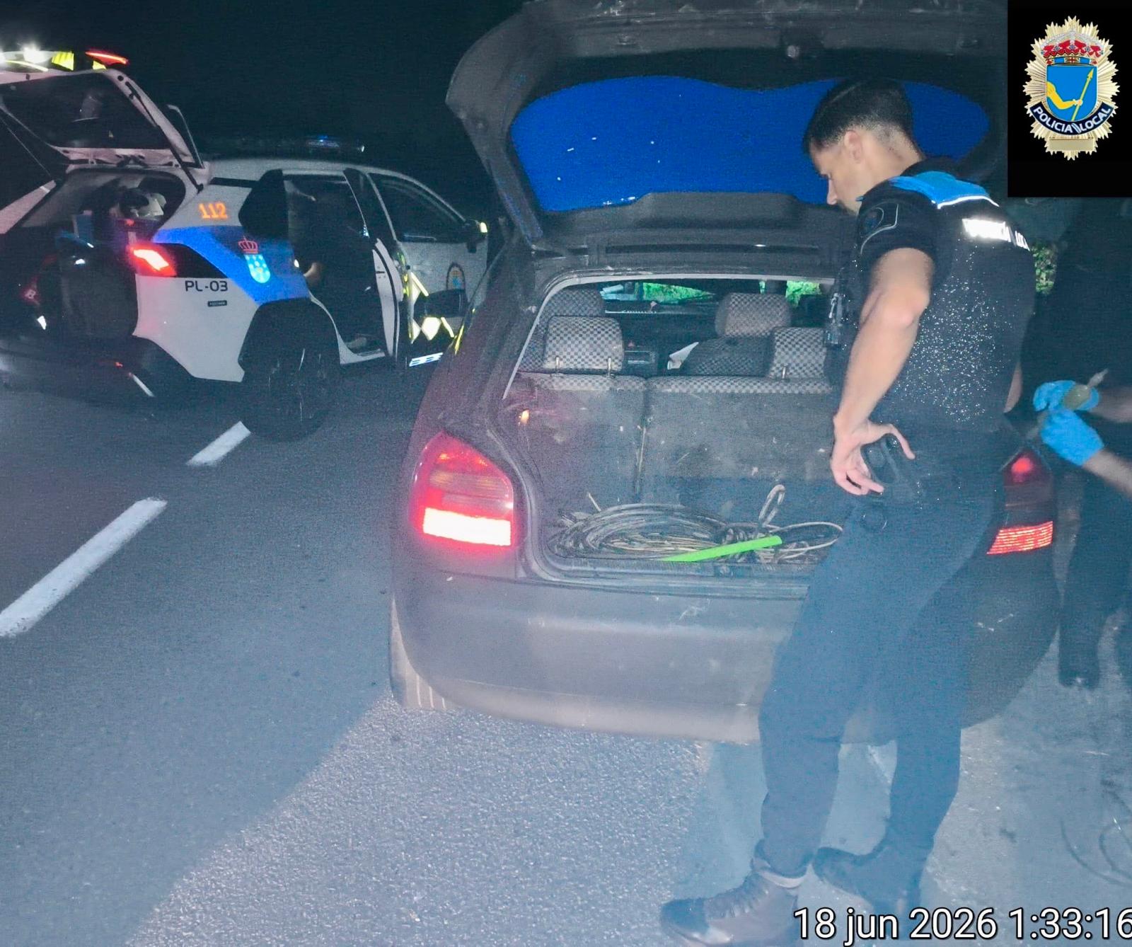 La Policía encontró más cable de cobre en el maletero