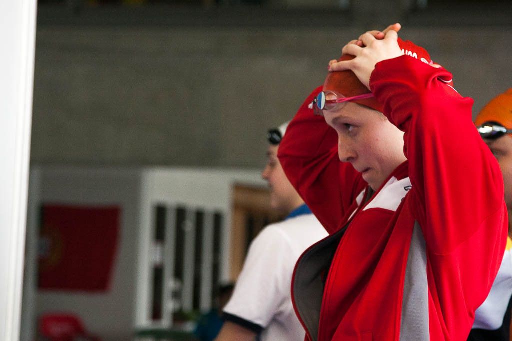 Bea Gómez instantes antes de la final de 200 libres en el Nacional Open