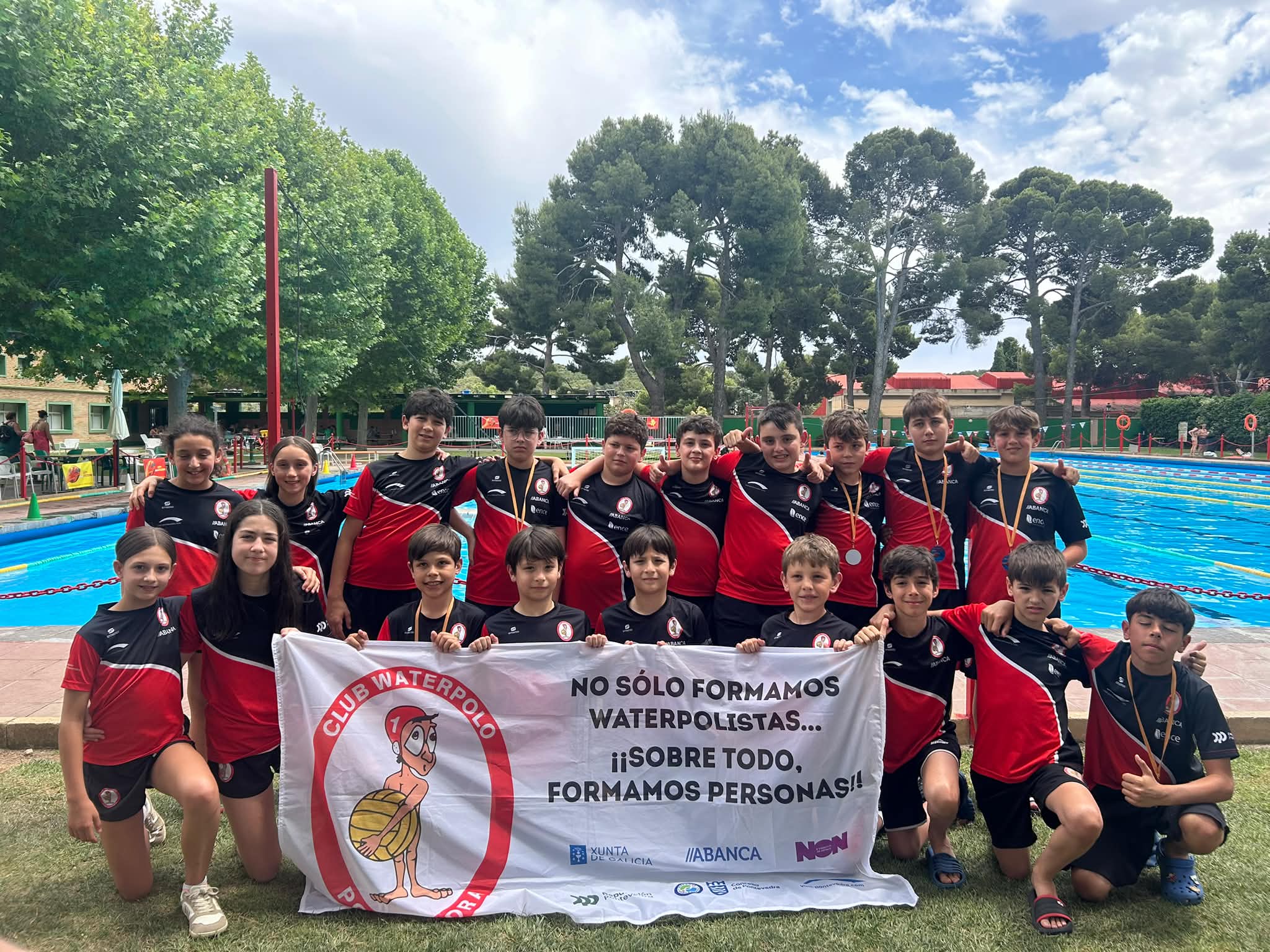 Equipos alevíns do CW Pontevedra en Zaragoza