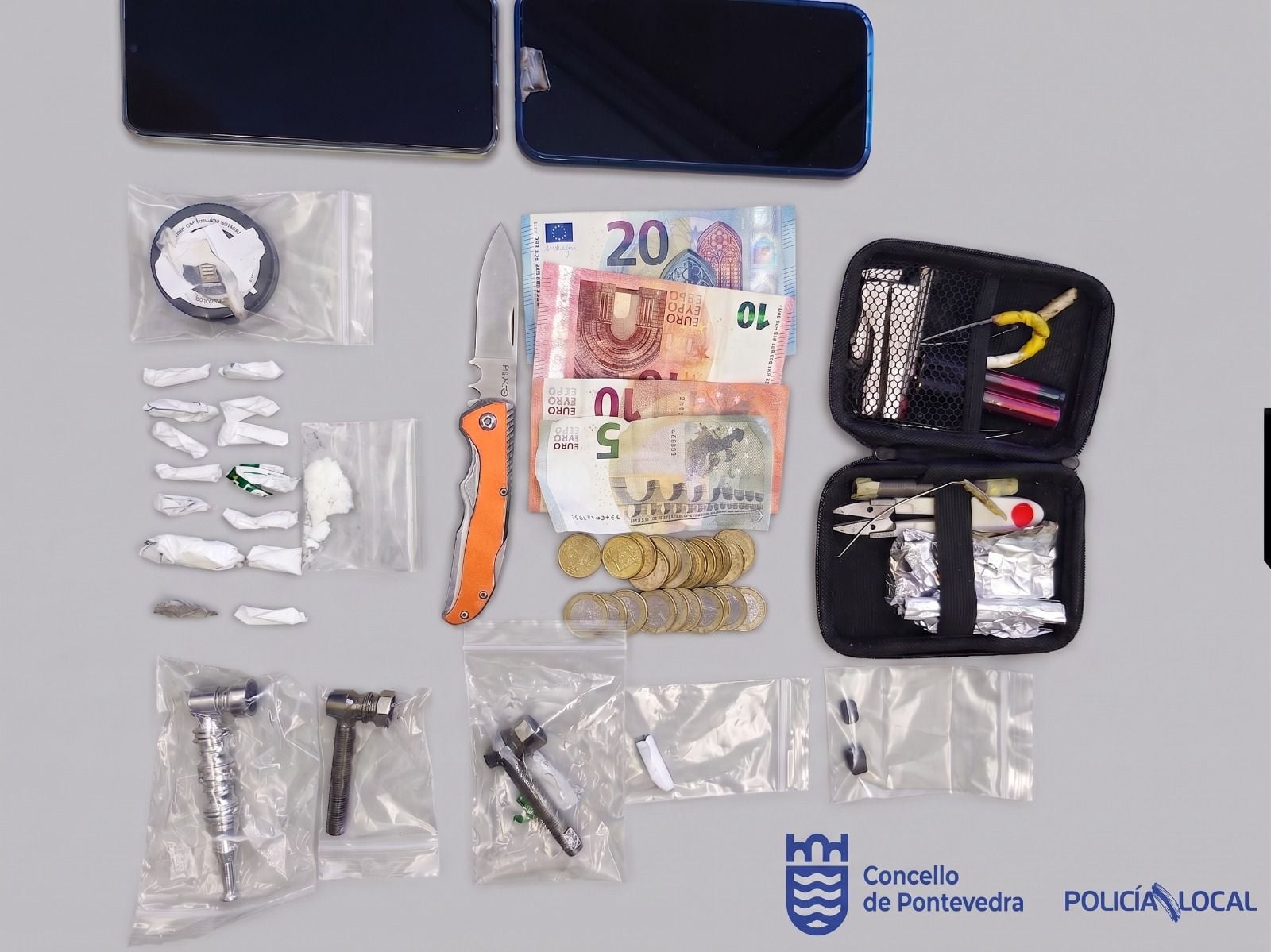 Material incautado pola Policía Local