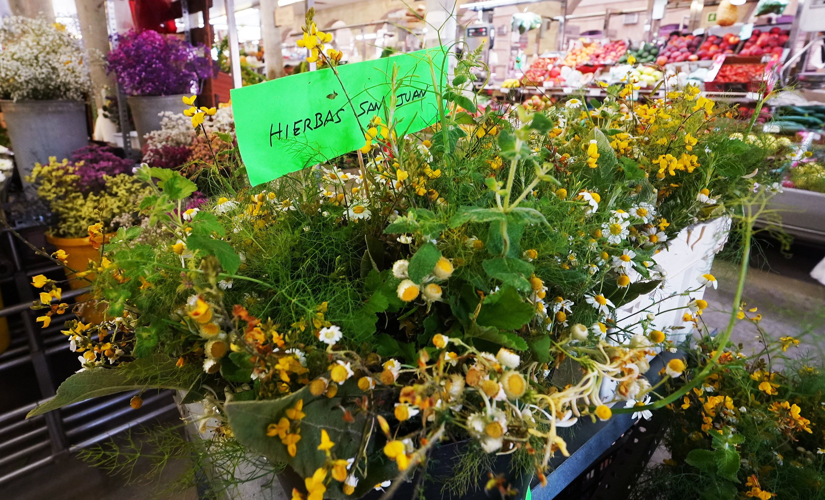Venda de Herbas de San Xoán no Mercado de Abastos Venda de Herbas de San Xoán no Mercado de Abastos