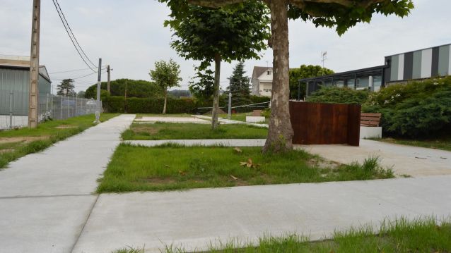 Obras del patio del centro de día de Portonovo