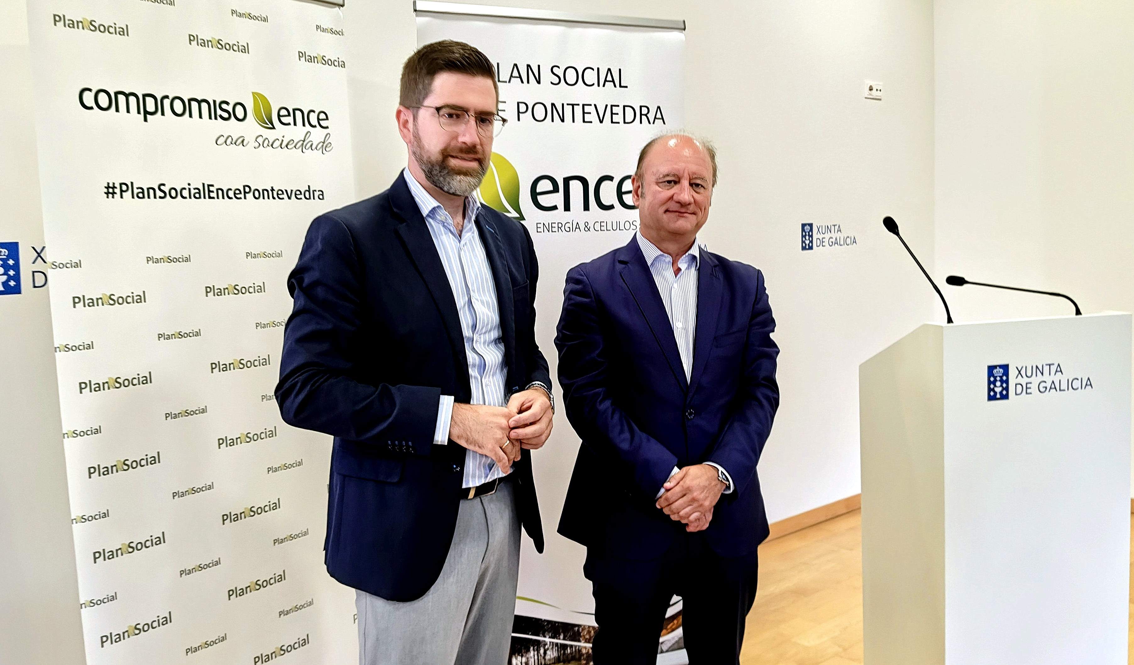 Pablo Fernández, delegado territorial da Xunta, e Antonio Casal, director territorial de Ence en Galicia