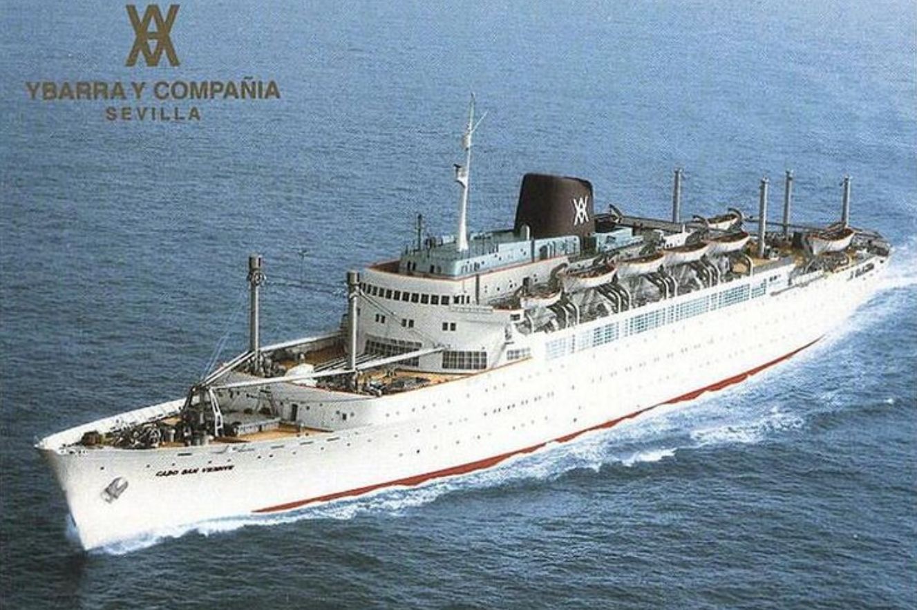 Cabo San Vicente, o buque da Operación España no que viaxou Manuela.