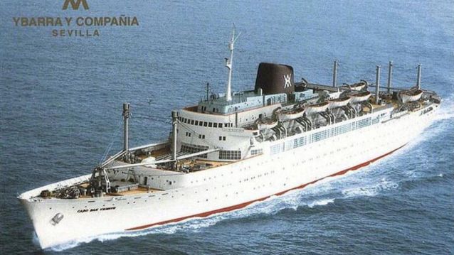 Cabo San Vicente, o buque da Operación España no que viaxou Manuela.