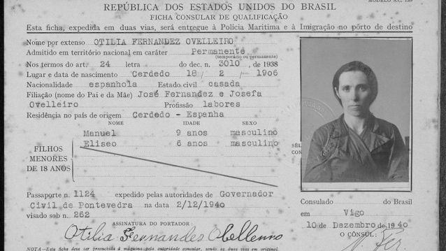 Ficha consular de qualificaçao de Otilia Fernández (Consulado do Brasil en Vigo).
