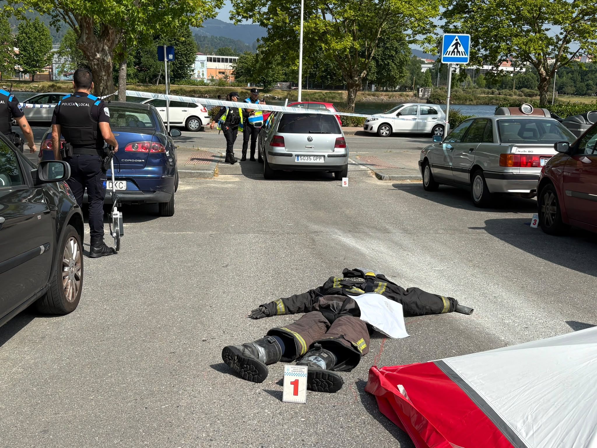 Simulacro en la calle Dolores Trabado