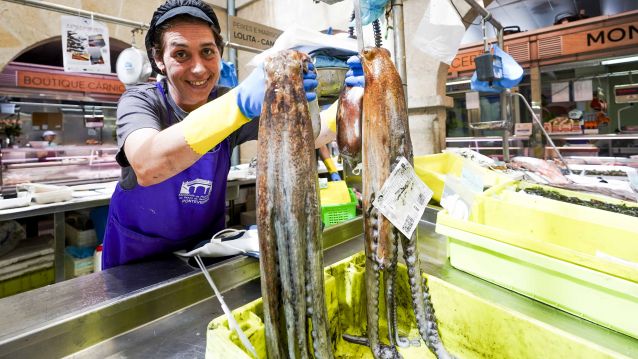 Empieza la campaña de pulpo y nécora en el mercado de Pontevedra