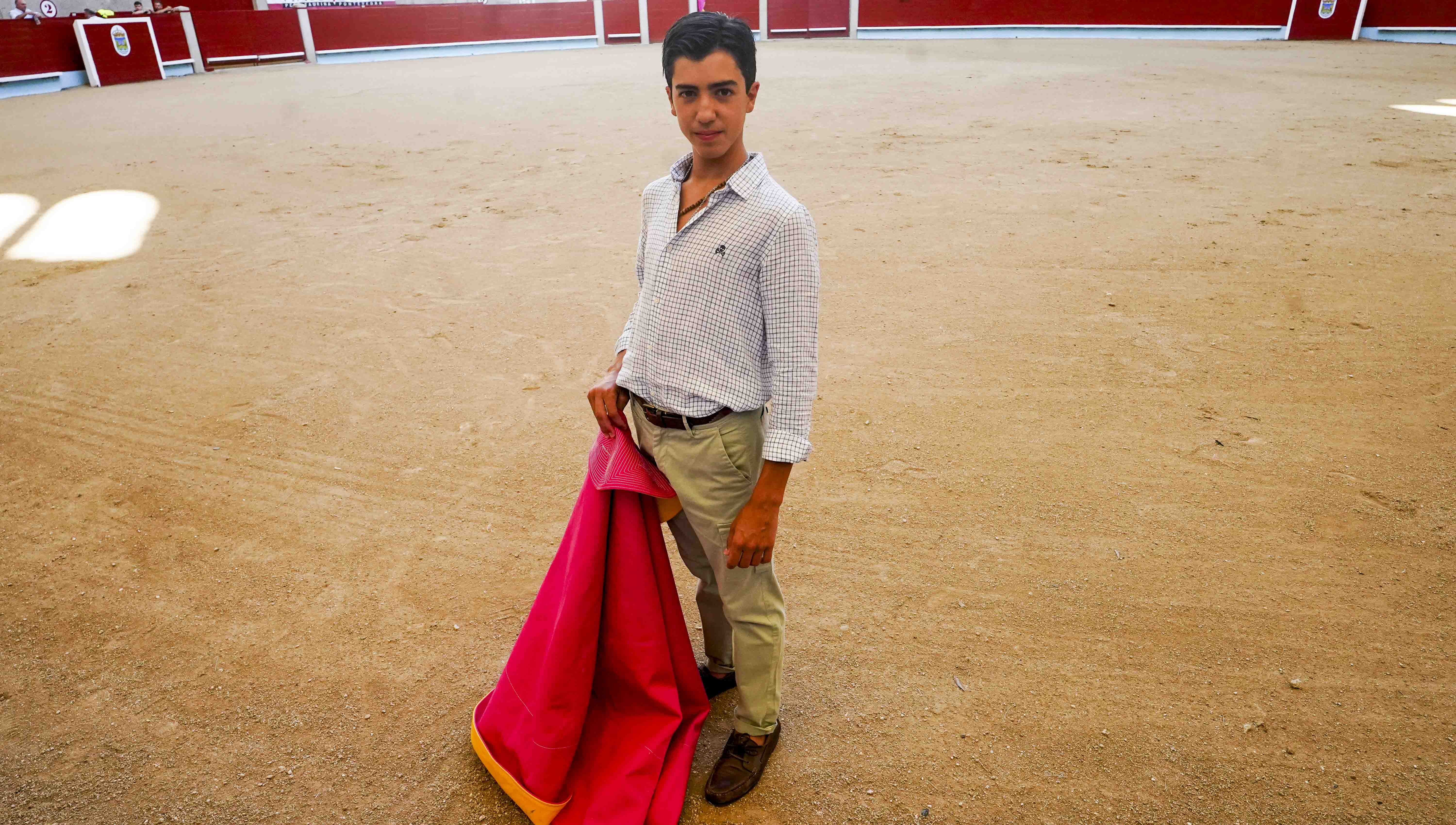 Marco Pérez en la becerrada celebrada en la plaza de toros de Pontevedra