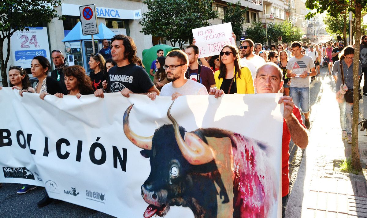 Manifestación Touradas fóra de Pontevedra 2015