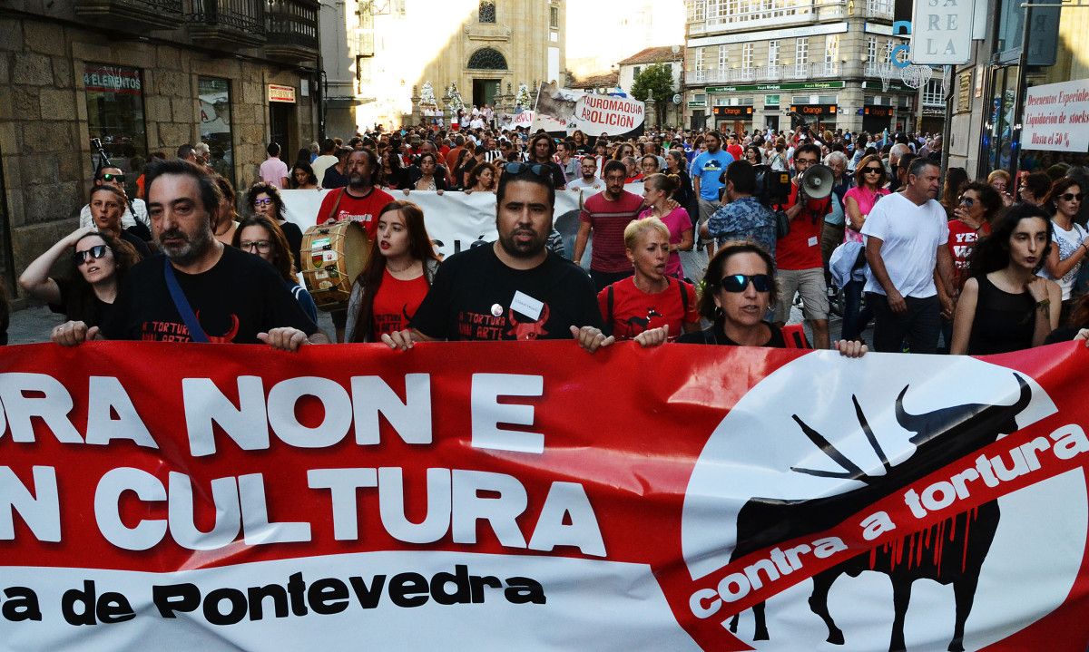 Manifestación Touradas fóra de Pontevedra 2015