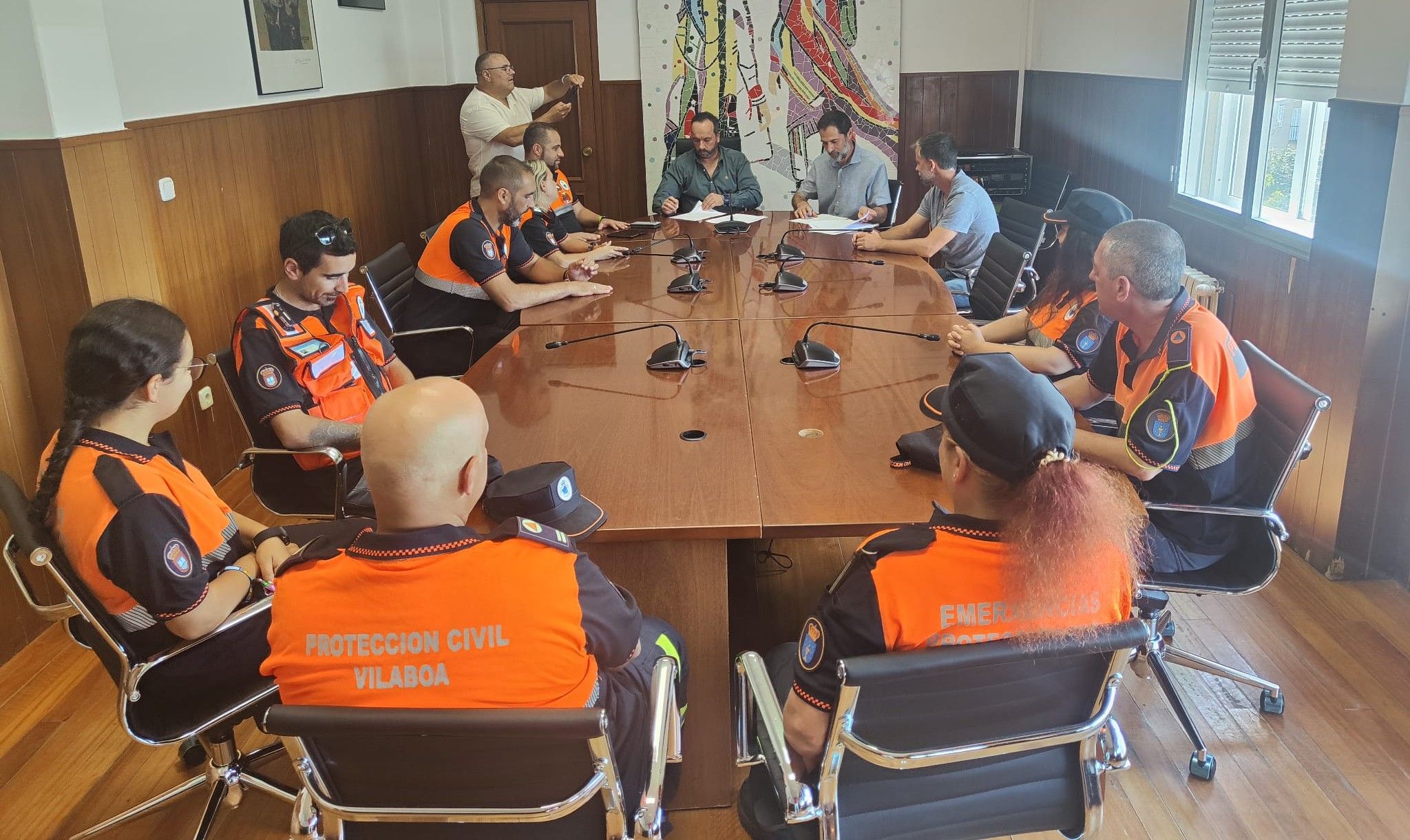 Firma do convenio entre Vilaboa e Pazos de Borbén
