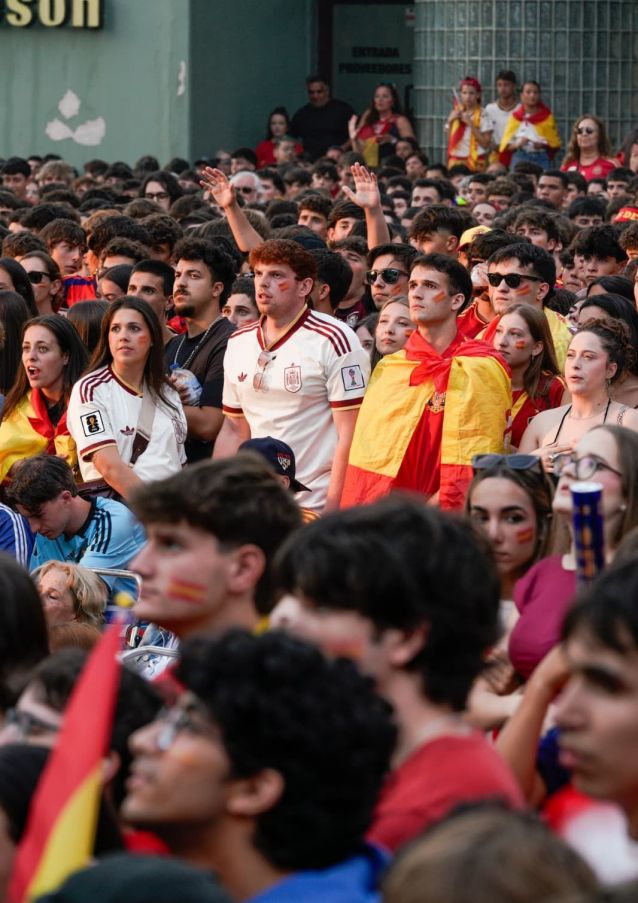 Pontevedreses viendo la final del Mundial en la Alameda Pontevedreses viendo la final del Mundial en la Alameda