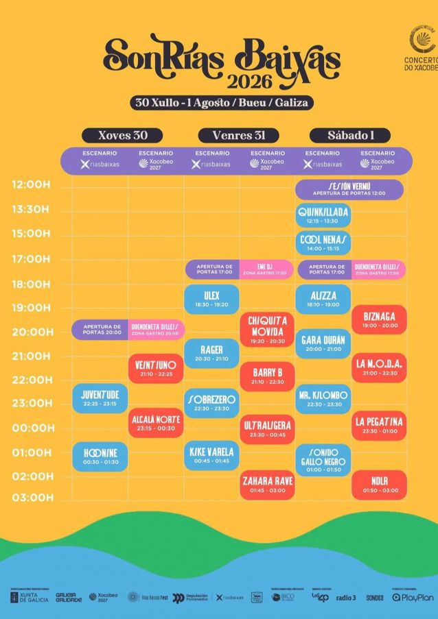Horarios do SonRías Baixas Horarios do SonRías Baixas