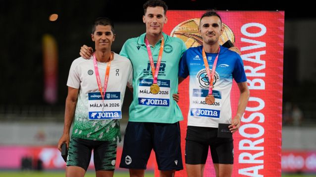 Pedro Osorio, a la derecha, en el podio del Campeonato de España