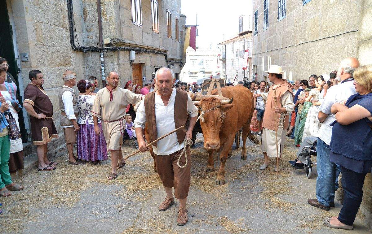 Recreación del transporte del vino en la Feira Franca 2015 Recreación del transporte del vino en la Feira Franca 2015