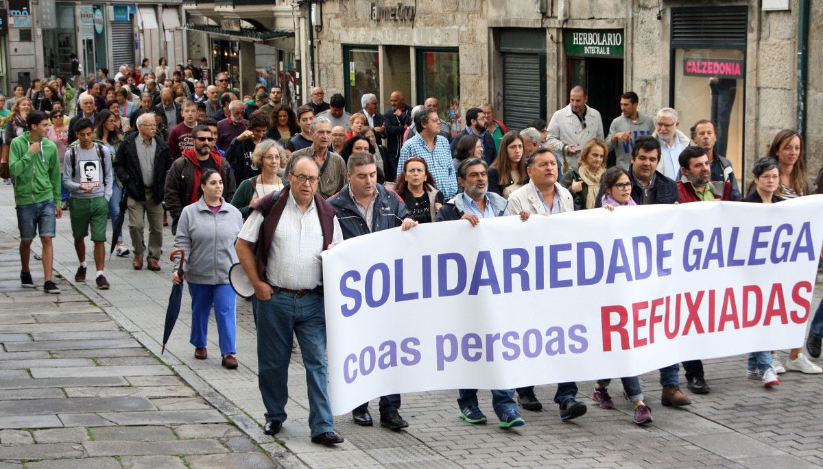 Manifestación de solidariedade cos refuxiados en Pontevedra