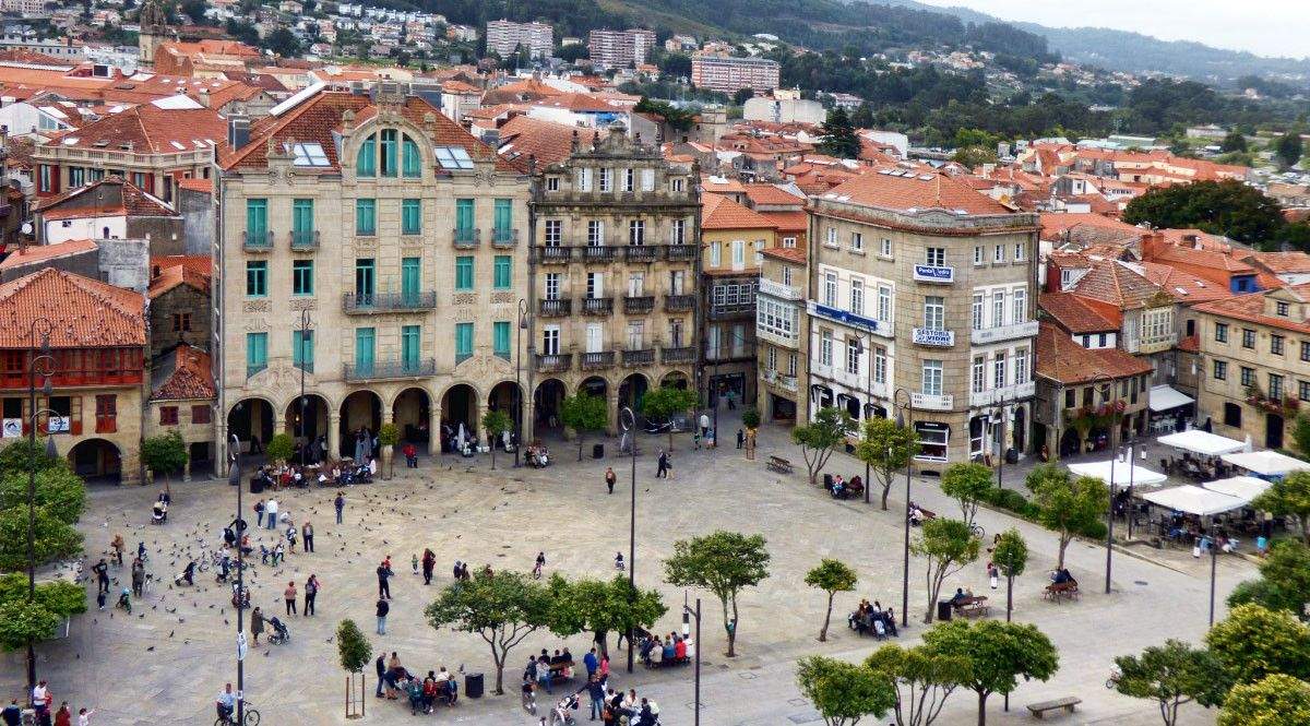 Vista aérea de la plaza de a Ferrería