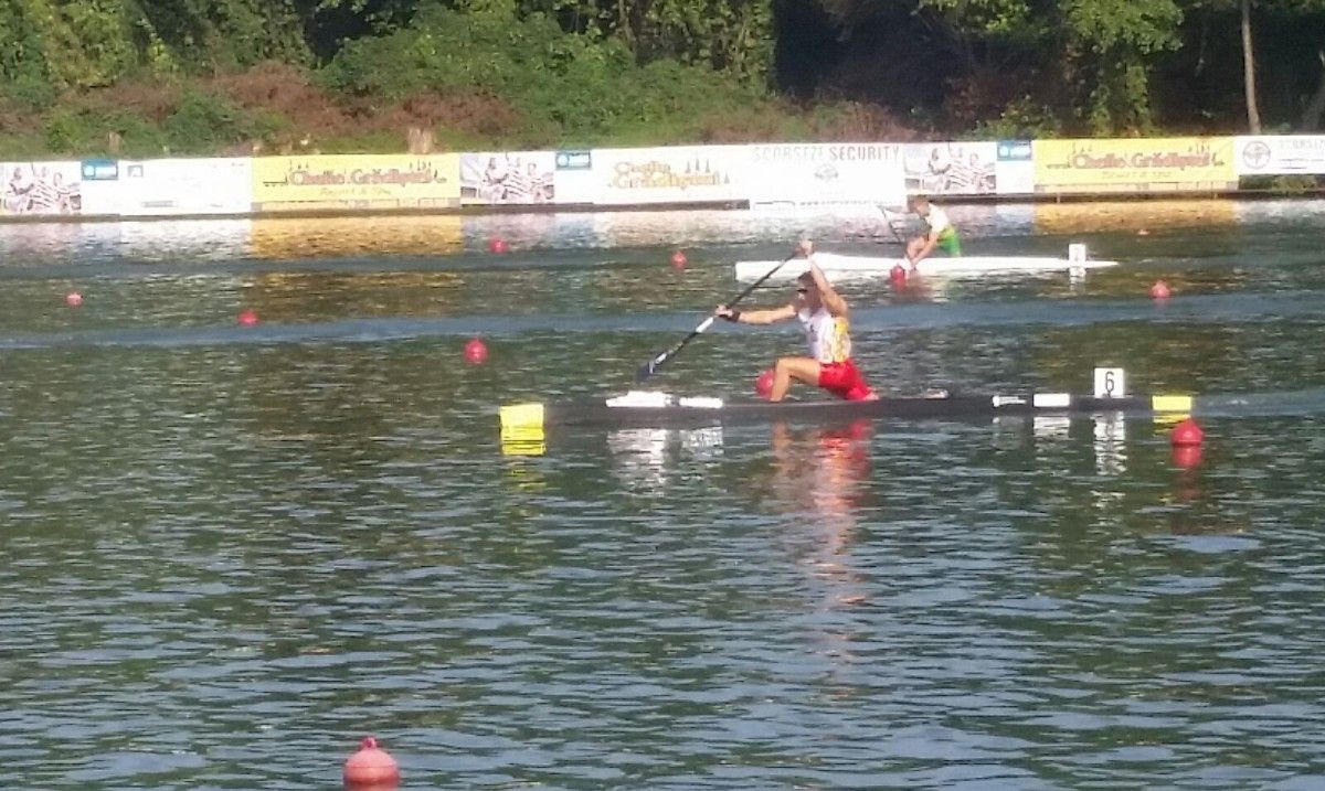 Adrián Sieiro, en el Europeo junior y sub23 de piragüismo