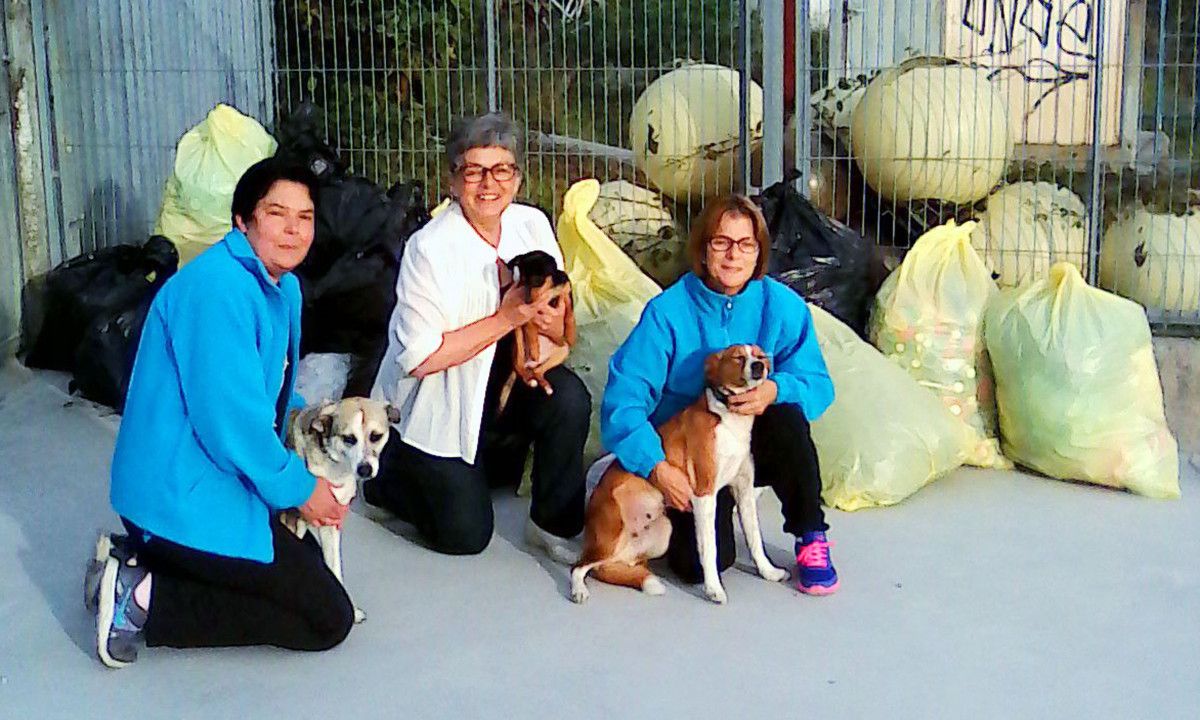 Entrega de 150 kilos de tapones de plástico a la protectora Os Palleiros