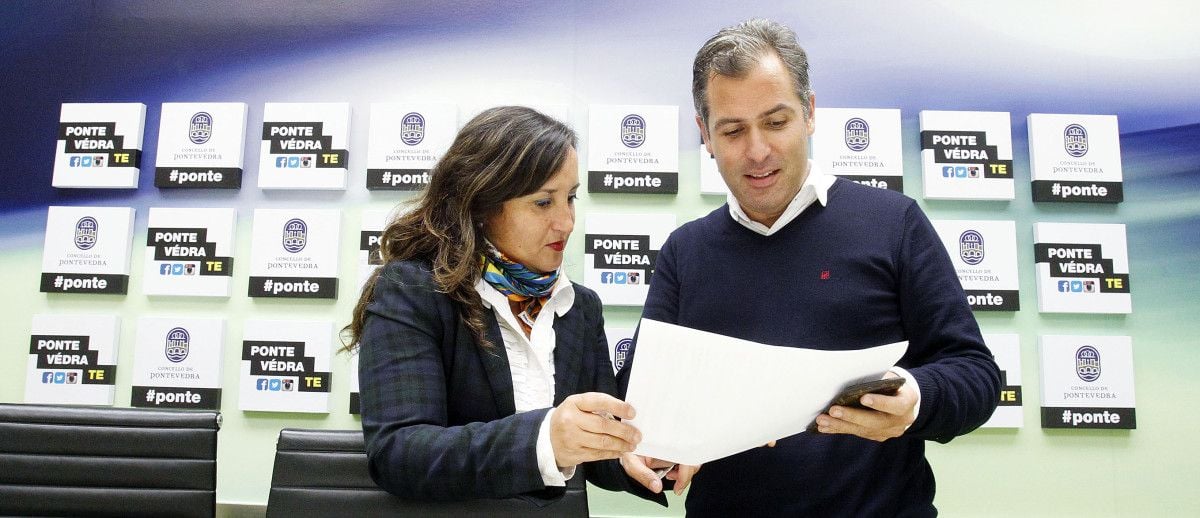 María José Rodríguez Teso e Rafael Domínguez, concelleiros do PP