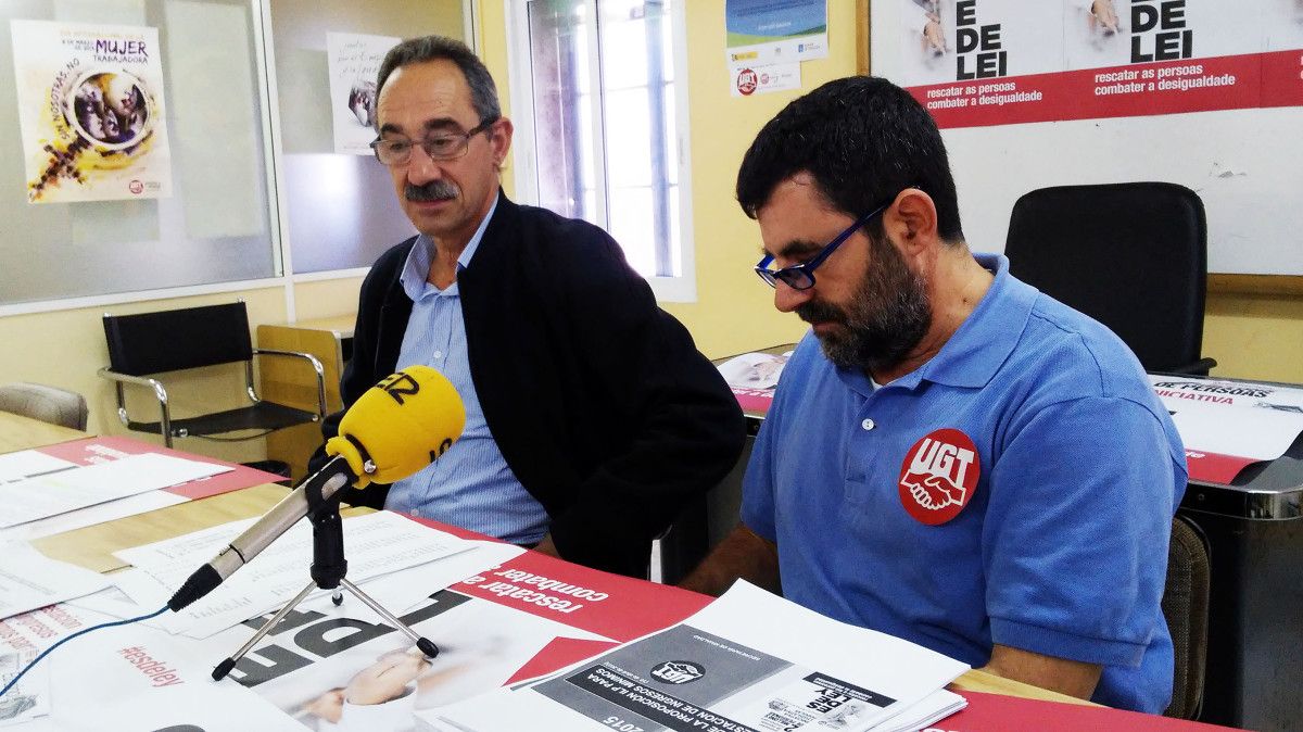 Eusebio Justo, de CC.OO. y Ramón Vidal, secretario comarcal de UGT