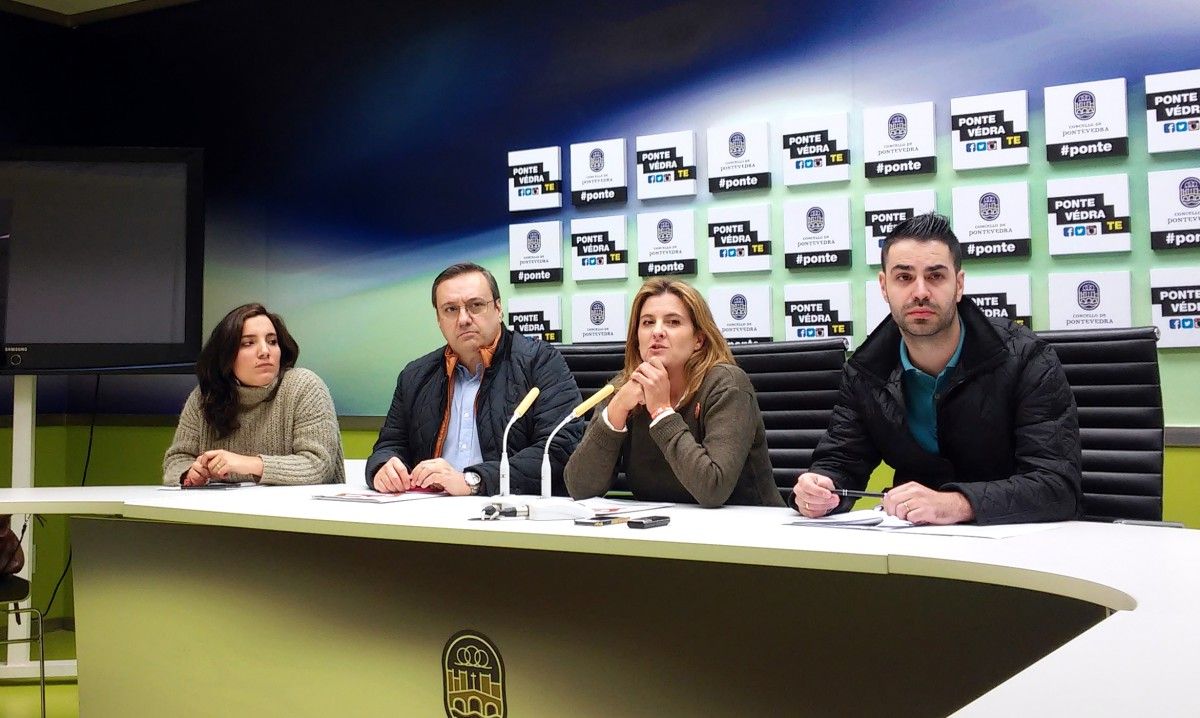 Cintia Solla, Goyo revenga, María Rey y Luis Lamas, de Ciudadanos Pontevedra