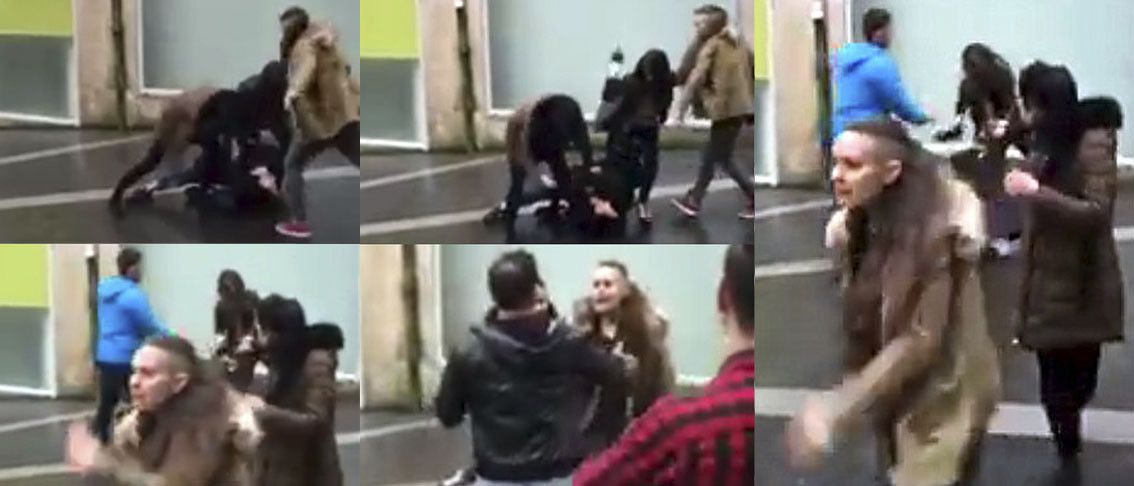 Imágenes del vídeo que recoge la agresión a un joven en la calle Laranxo