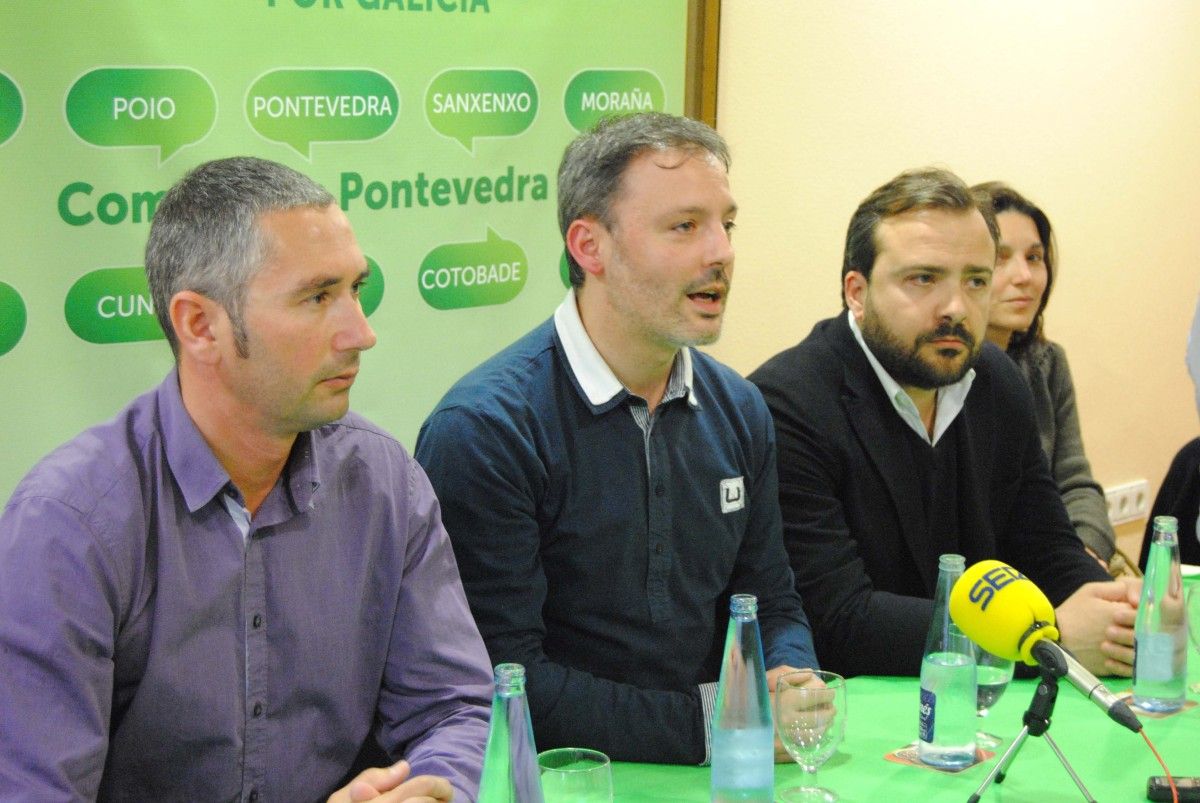 Francisco Eirín, Xoan Bascuas y Rafael Cuiña, dirigentes de Compromiso por Galicia