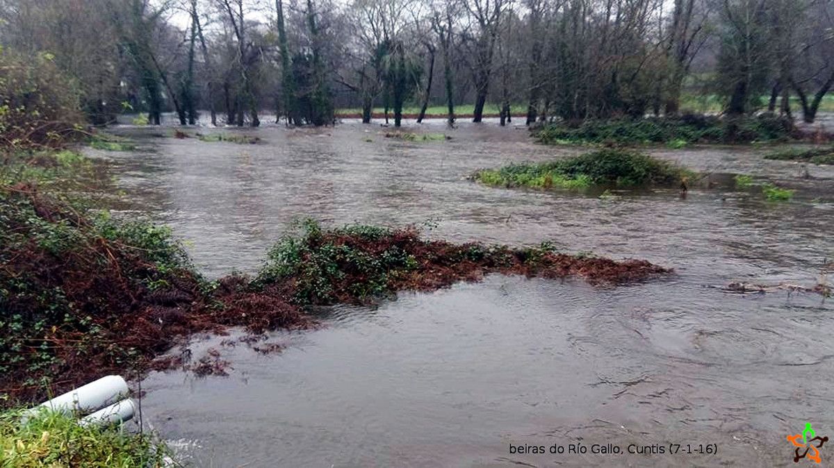 Desbordamiento del río Gallo en Cuntis