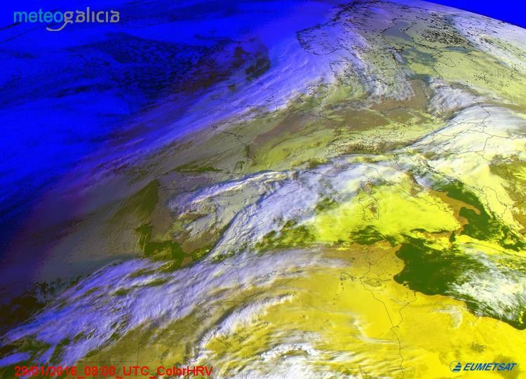 Satélite de MeteoGalicia para este venres 29 de xaneiro
