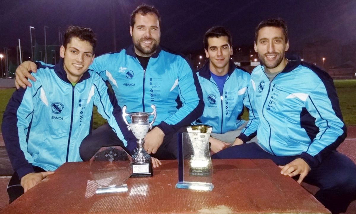 Darío Costas, Víctor Gallego, Alfonso Pérez y Álex Solla, atletas de la Gimnástica