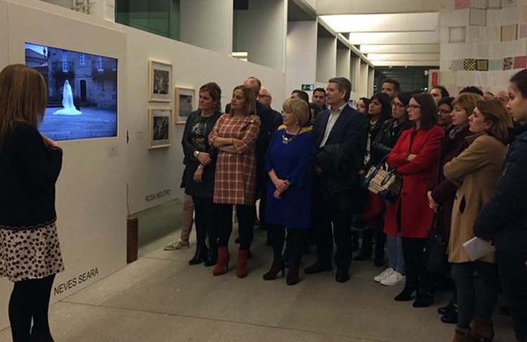 Carmela Silva, na inauguración da exposición "Violencia Zero"
