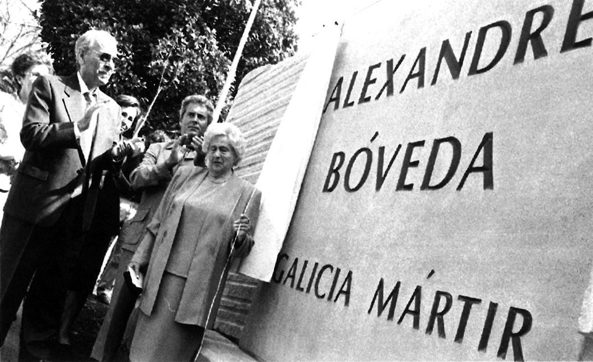 Amalia Álvarez, en un homenaje a Alexandre Bóveda en A Caeira
