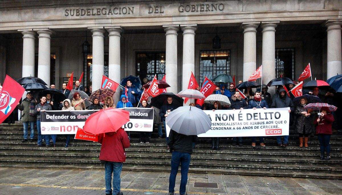 Manifestación en defensa do dereito de folga