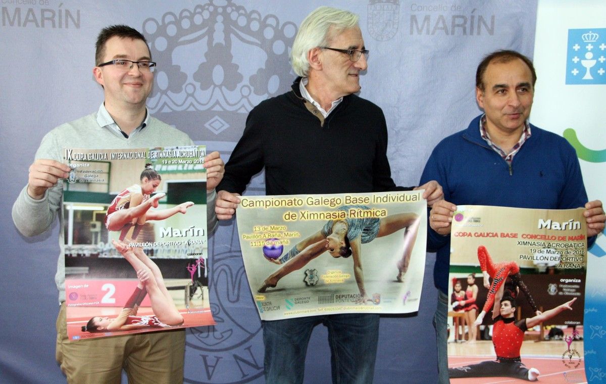 Presentación en Marín de los campeonatos de gimnasia rítmica y acrobática