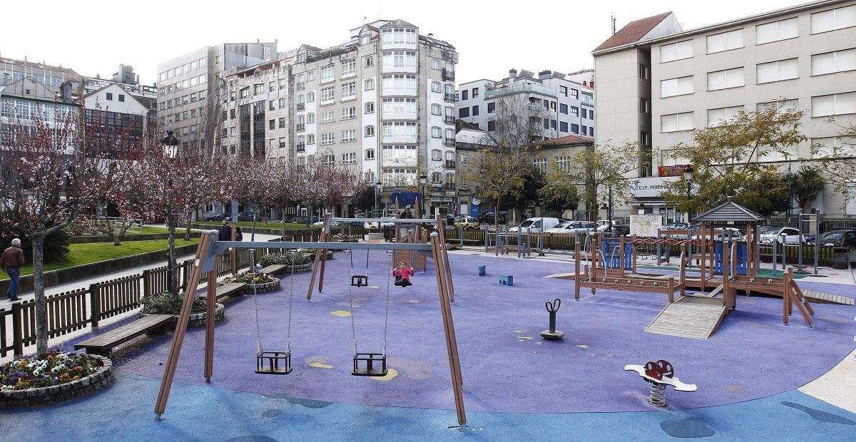 Praza de Barcelos antes da peonalización parcial Praza de Barcelos antes da peonalización parcial