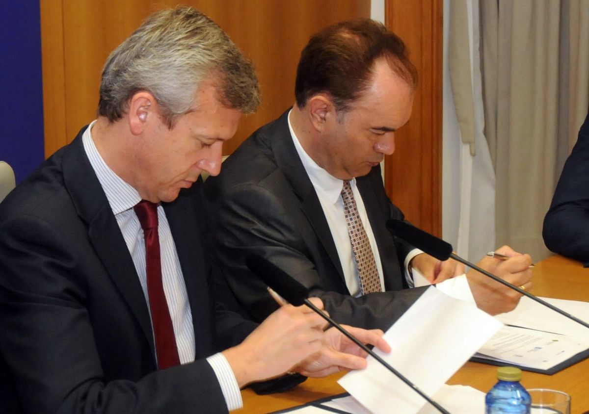 El alcalde de Lalín, Xosé Crespo junto al vicepresidente de la Xunta, Alfonso Rueda