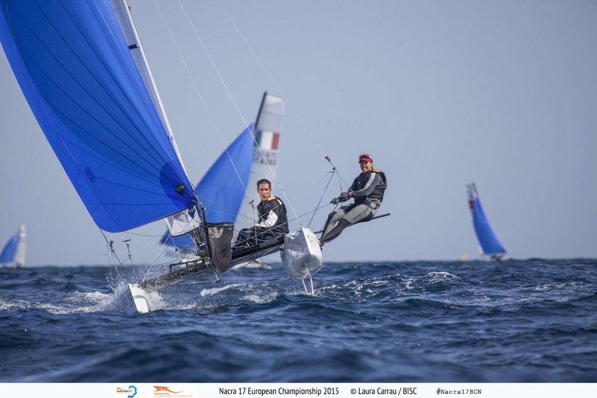 Fernando Echávarri y Tara Pacheco en el Europeo de 2015 en Barcelona