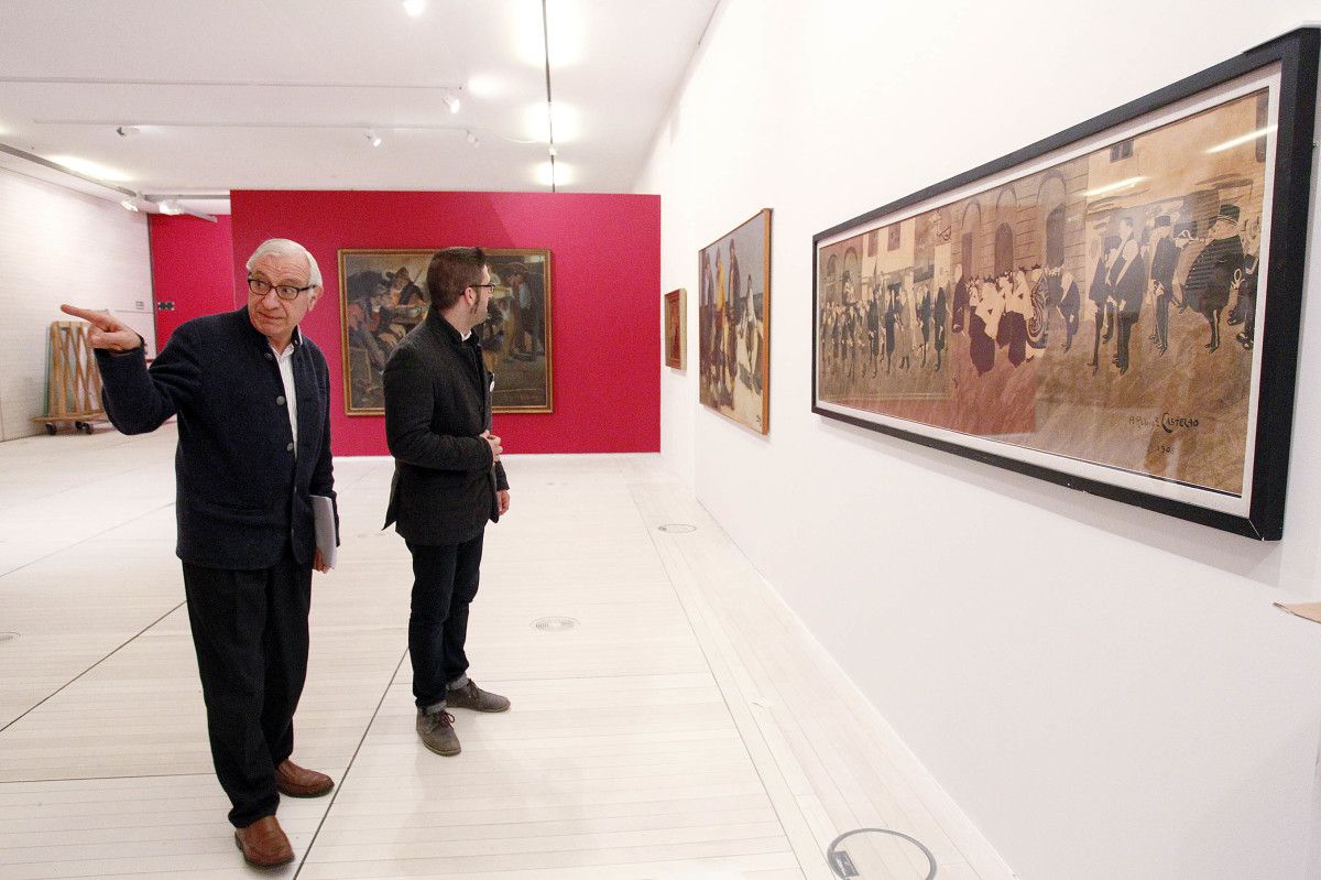 Montaxe da exposición "Castelao Artista" no Museo de Pontevedra