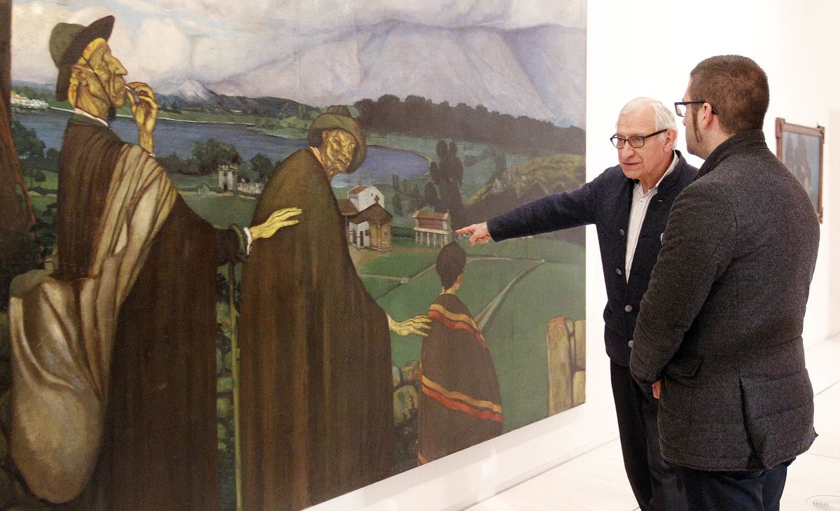 Montaxe da exposición "Castelao Artista" no Museo de Pontevedra