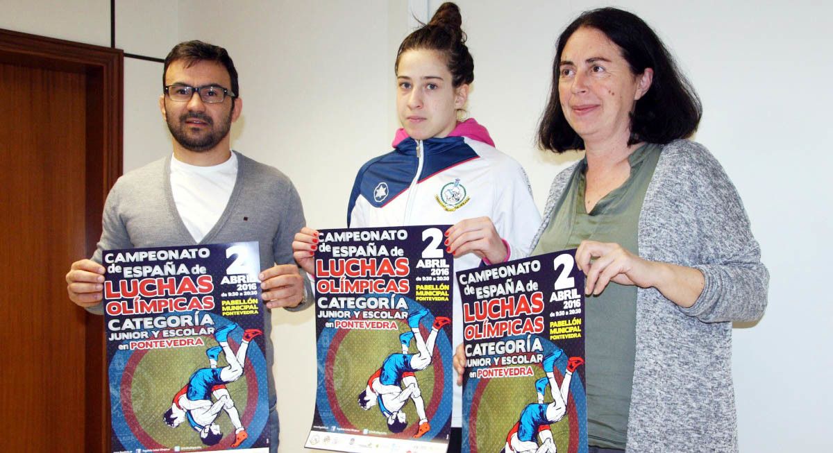 Pablo Pintos, Lydia Pérez y Anxos Riveiro presentan el Nacional Junior de Lucha