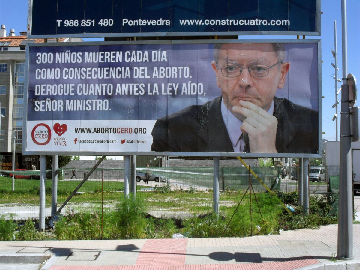 El colectivo Derecho a vivir pide a Gallardón una ley de 'Aborto Cero' con vallas publicitarias en Pontevedra